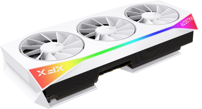 Montert XFX Mercury RX 9070 XT OC White Gaming Edition i PC-kabinett