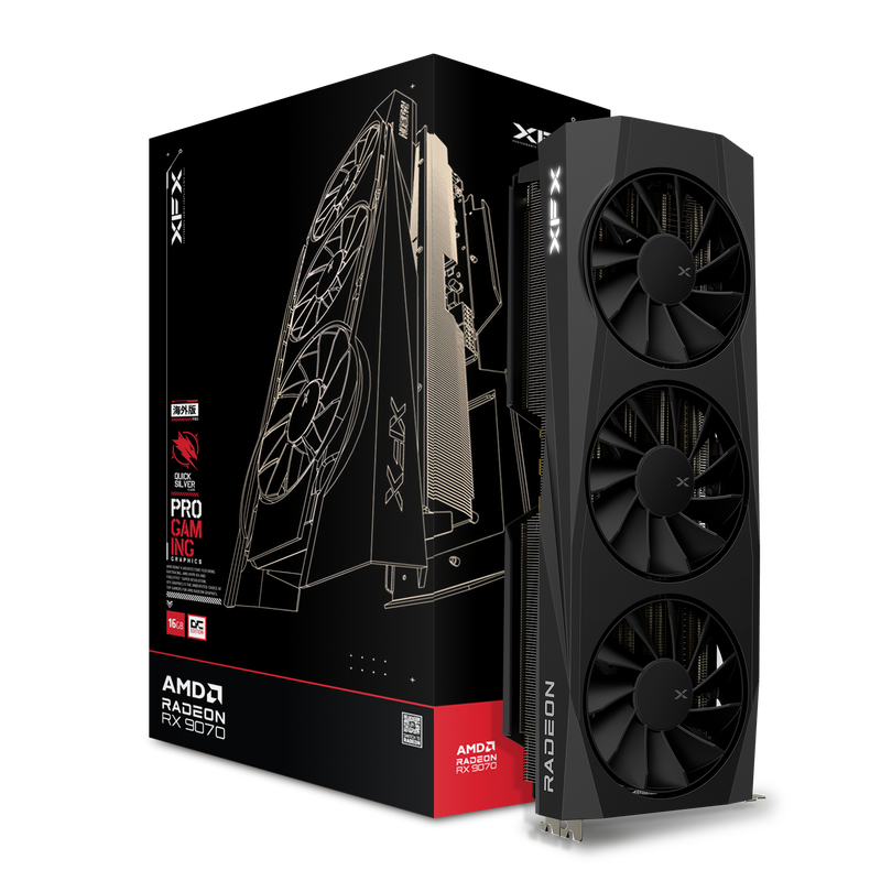 XFX Quicksilver RX 9070 OC grafikkort forfra