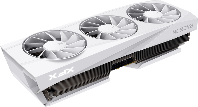 XFX Quicksilver RX 9070 XT White grafikkort montert i PC