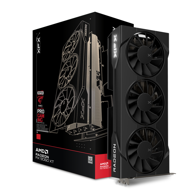 XFX Swift RX 9060 XT OC Triple Fan grafikkort forfra