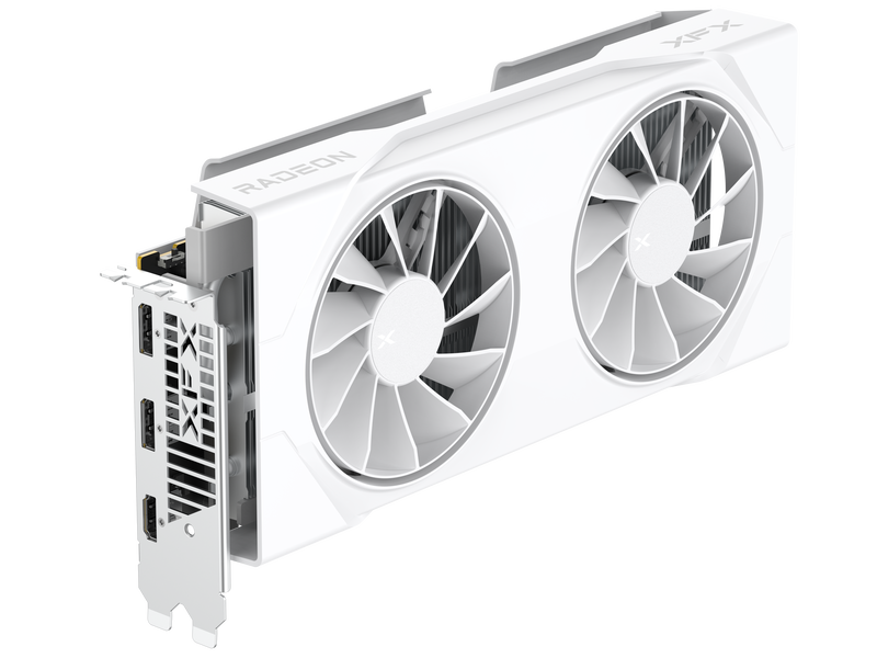 XFX Swift RX 9060 XT OC White grafikkort bakside