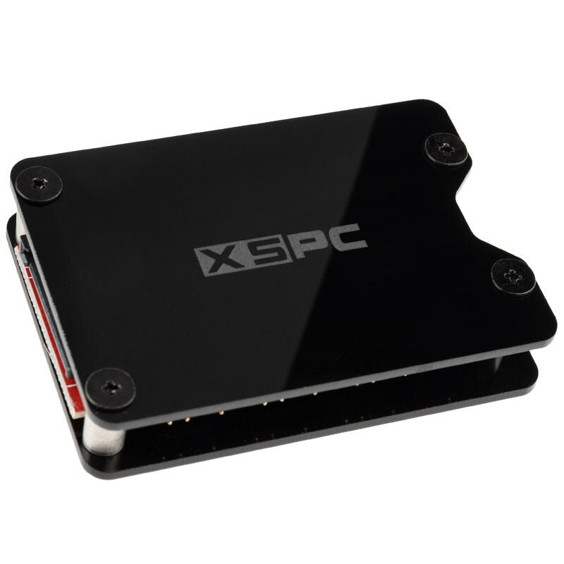 XSPC 8-veis ARGB splitter hub 3-pin 5V SATA svart forfra