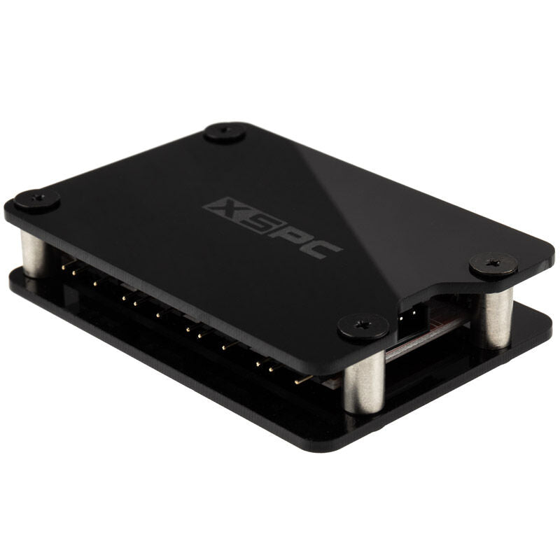 XSPC 8-veis ARGB splitter hub 3-pin 5V SATA svart bakside