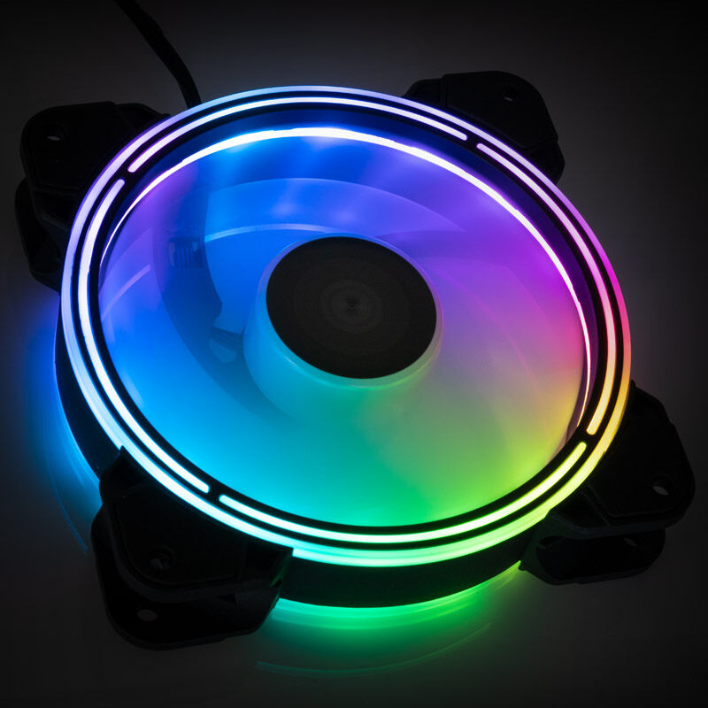 Montert XSPC RGB Series 2 ARGB PWM vifte 120 mm i gaming-PC