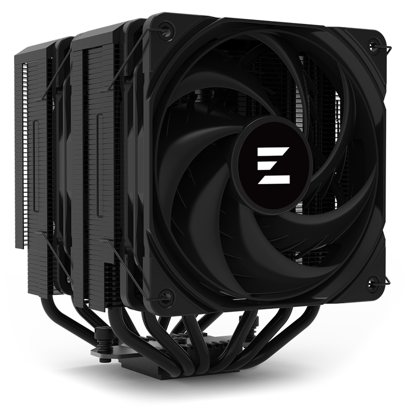 Zalman CNPS14X Duo CPU-kjøler dobbelttårn detalj av heatpipes