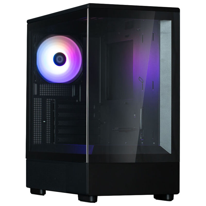 Zalman P10 kabinett minitårn mATX RGB herdet glass svart forfra