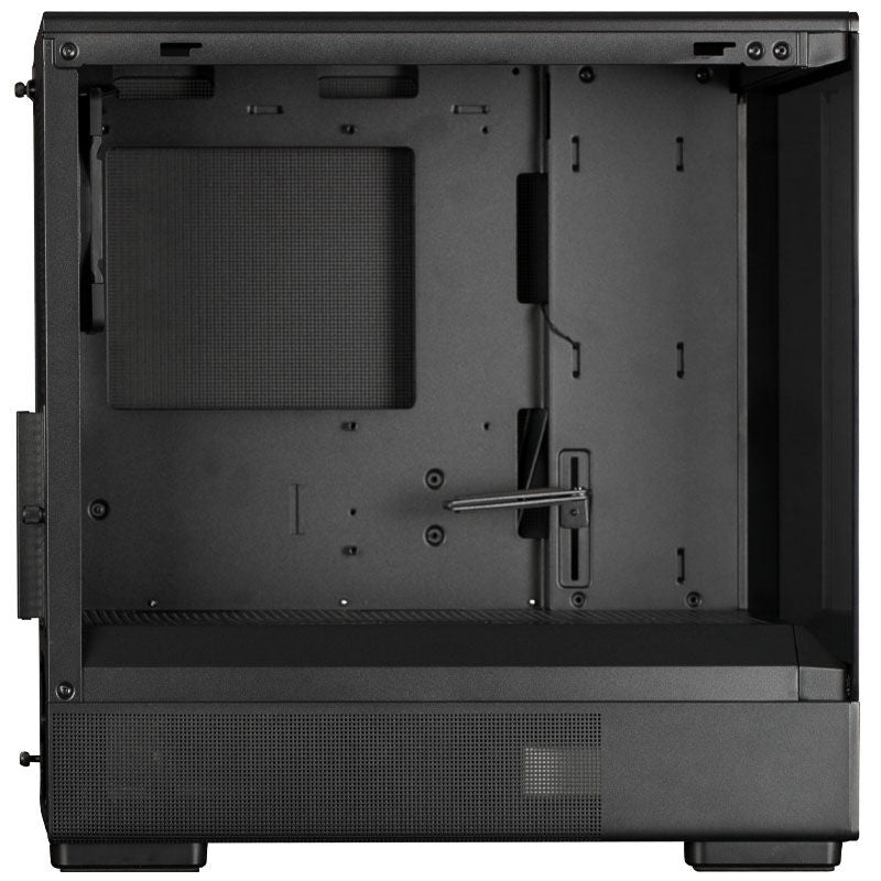 Detalj av herdet glass i Zalman P10 kabinett minitårn mATX RGB herdet glass svart