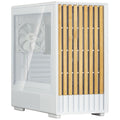 Zalman P10 Namu kabinett minitårn mATX herdet glass hvit tre forfra