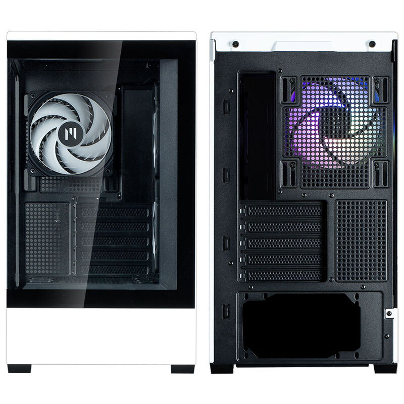 Zalman P30 kabinett minitårn mATX herdet glass svart/hvit med RGB-belysning
