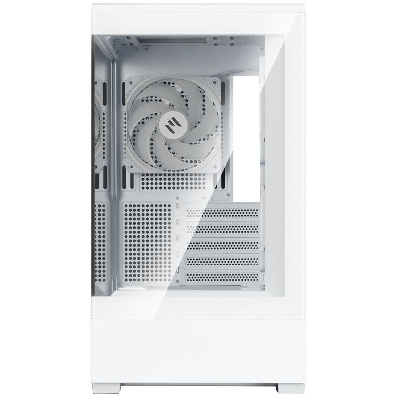 Sidepanel i herdet glass på Zalman P30 V2 kabinett minitårn mATX RGB herdet glass hvit
