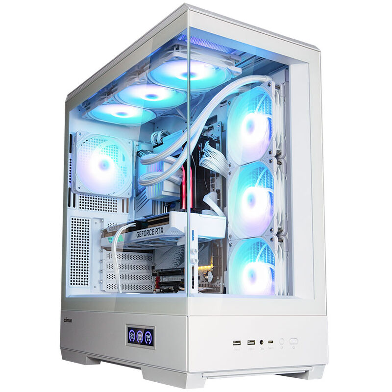 Zalman P50 DS kabinett bakside med tilkoblinger