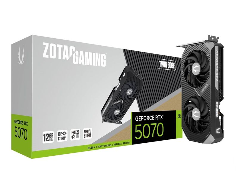 Zotac Gaming GeForce RTX 5070 Twin Edge grafikkort forfra