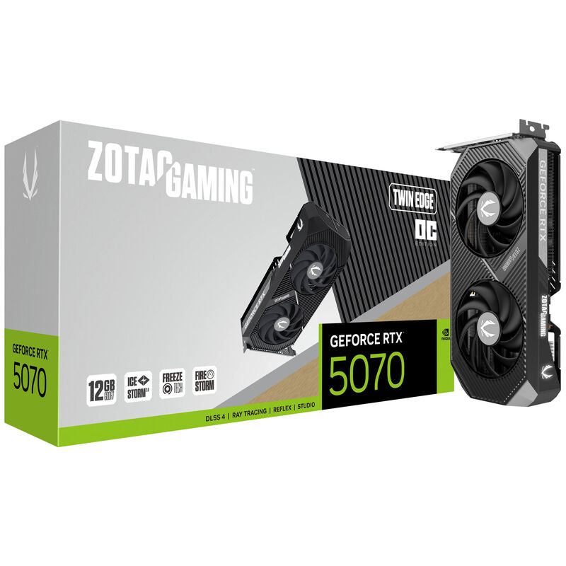 ZOTAC Gaming GeForce RTX 5070 Twin Edge OC grafikkort forfra
