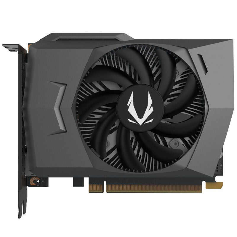 Detalj av ZOTAC Gaming RTX 3050 Eco Solo grafikkort kjølesystem