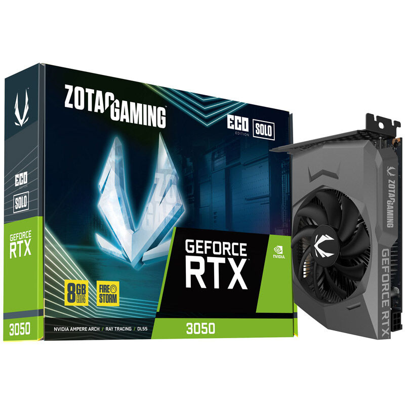 ZOTAC Gaming RTX 3050 Eco Solo grafikkort forfra