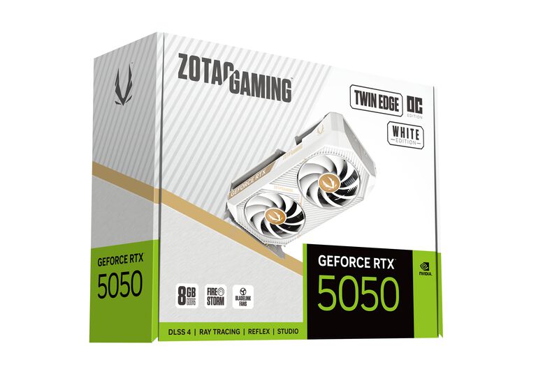 ZOTAC GAMING RTX 5050 Twin Edge OC White grafikkort bakside