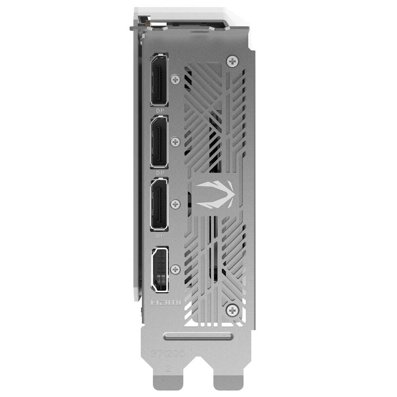 Nærbilde av kjølesystem på ZOTAC GAMING RTX 5070 AMP White Edition
