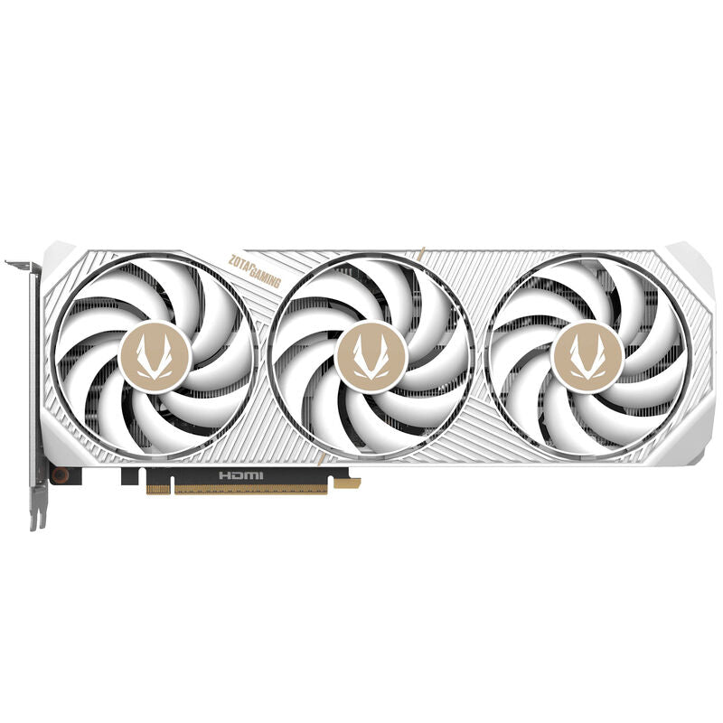 Detaljbilde av ZOTAC GAMING RTX 5070 AMP White Edition grafikkort