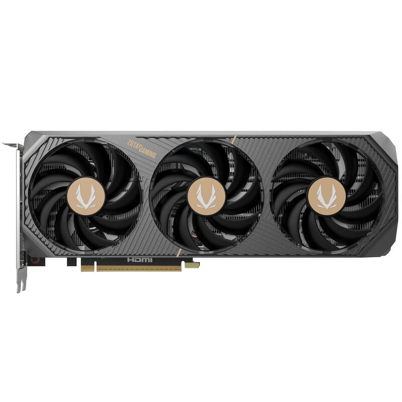 Detalj av ZOTAC GAMING RTX 5070 Ti Solid SFF OC grafikkort kjølesystem