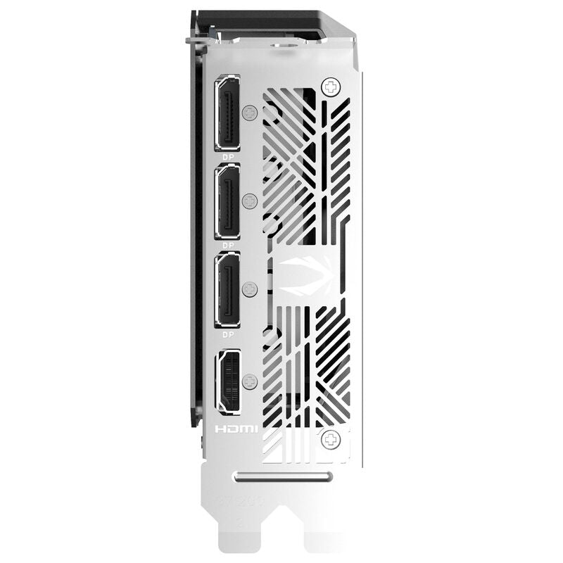 Nærbilde av ZOTAC GAMING RTX 5070 Ti Solid SFF OC grafikkort RGB-belysning