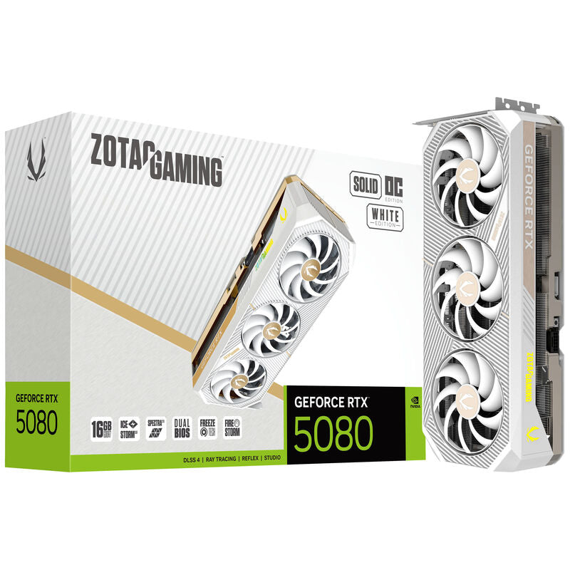 ZOTAC GAMING RTX 5080 Solid OC White grafikkort forfra