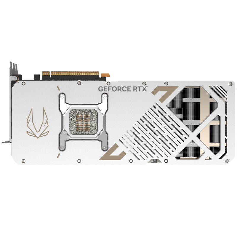 Visning av DisplayPort og HDMI-porter på ZOTAC Gaming RTX 5090 Solid OC White grafikkort