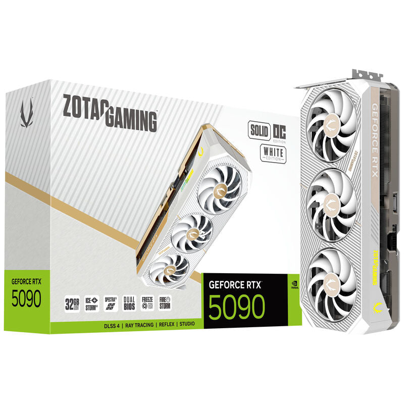 ZOTAC Gaming RTX 5090 Solid OC White grafikkort forfra